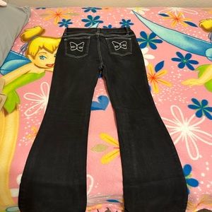 Super cute black with white line and butterfly pockets